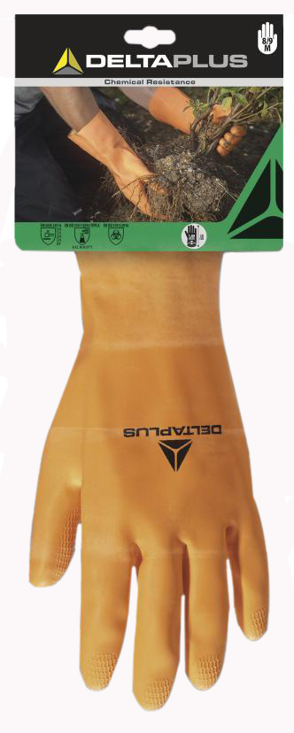 Paire de gants de bricolage orange en latex lourd pour la plantation, idéale pour les travaux de jardinage intensifs.