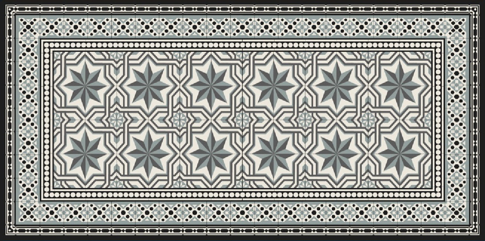 Tapis de sol velours motif carrelage gris petit format