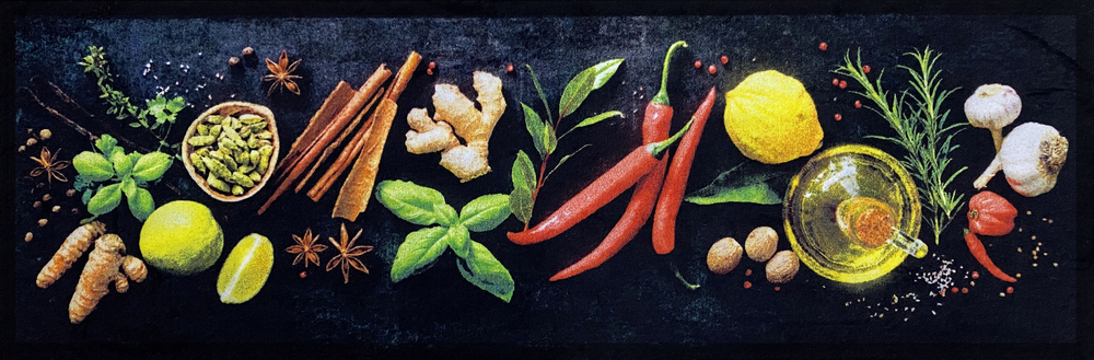 Tapis de sol décoratif Entry Spice 50 x 150 cm pour entrée ou couloir, aux couleurs chaudes