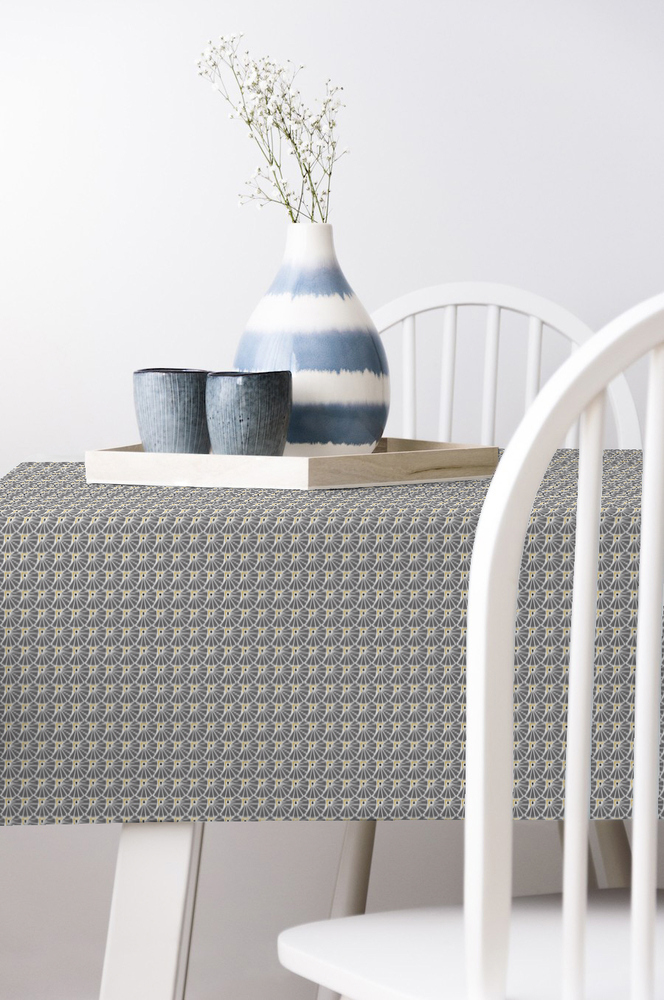 Toile Cirée Déco Manon 140 cm x 20 m Gris