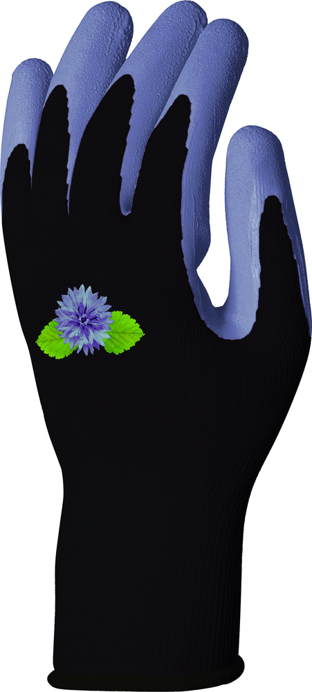 Paire de Gants de Jardin Tricot Latex Mauve sur Carte