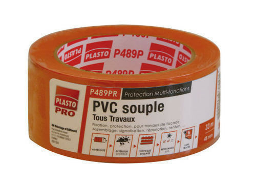 Ruban multifonctions P489PR en PVC souple, 33m x 48mm, pour masquage et protection de supports.