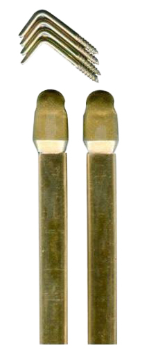 Tringles vitrage plates extensibles en laiton doré, réglables de 40 à 70 cm, sachet de 2 pour voilages légers.