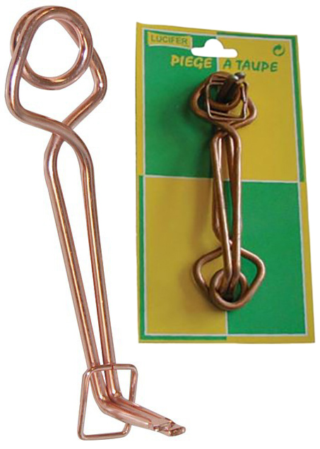 Pièges à taupe Putange métalliques, lot de 2 sur carte d'emballage