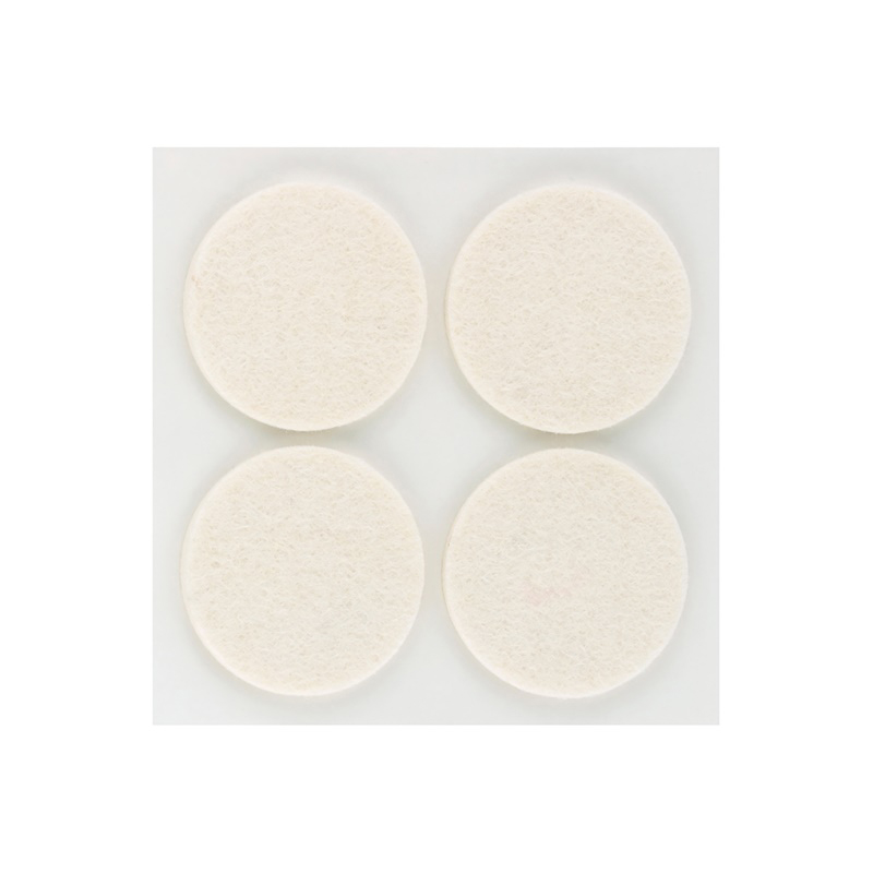Feutres en Laine Adhésif Blanc Ø38 mm (x4)