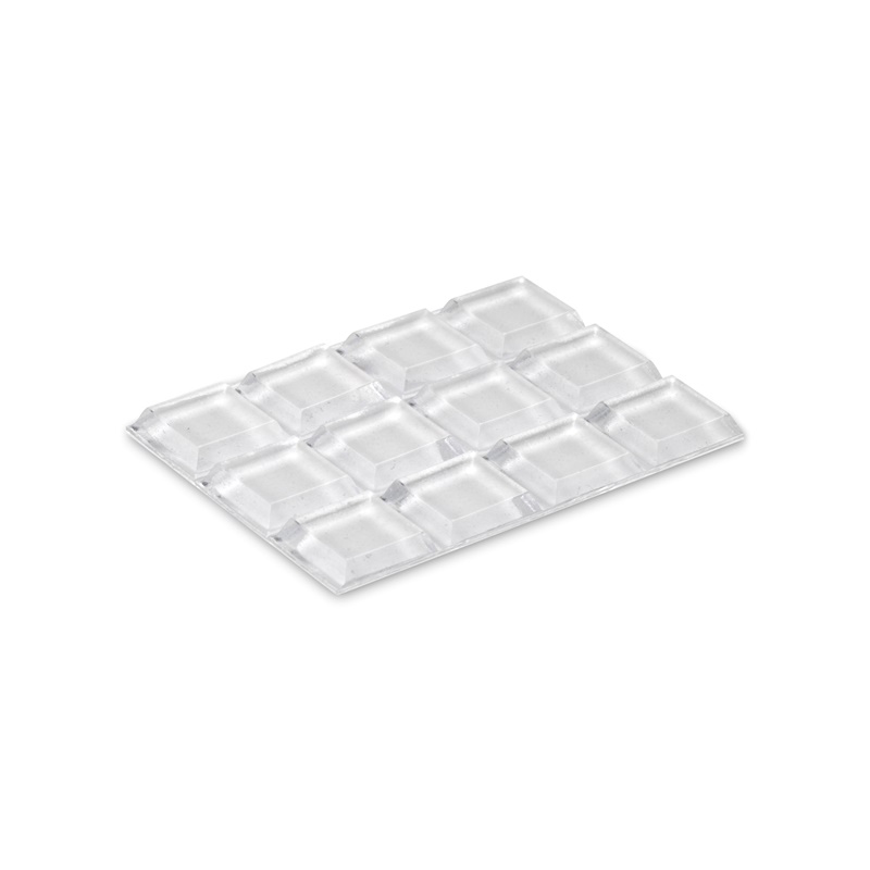 Lot de 12 tampons adhésifs transparents ronds pour protection de meubles, anti-choc et anti-dérapant.