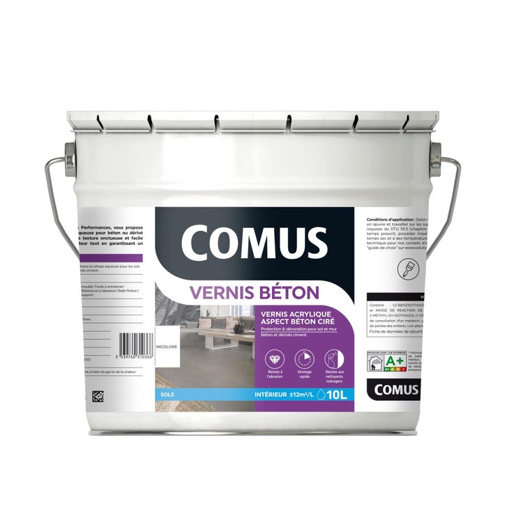 Vernis Béton Aspect Ciré 10L haute résistance pour sols intérieurs