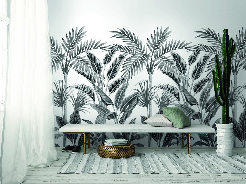 Papier peint panoramique Forêt Tropicale A40801 159 x 280 cm avec une végétation luxuriante et des motifs exotiques