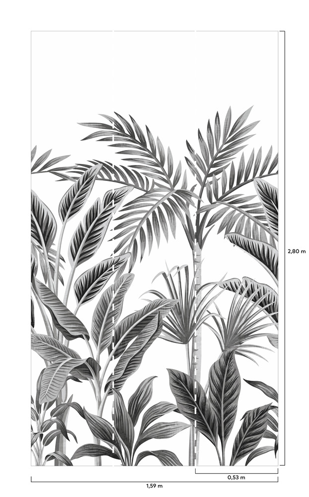A40801 Papier Peint Panoramique Forêt Tropicale 159 x 280 cm