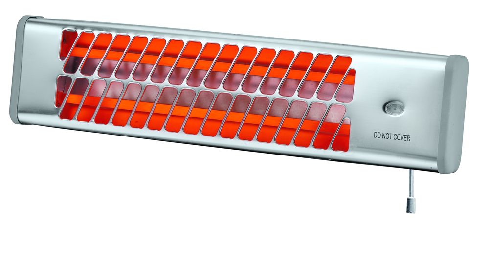 Radiateur Quartz Yaro mobile 1200W IP24 blanc, idéal pour salle de bain