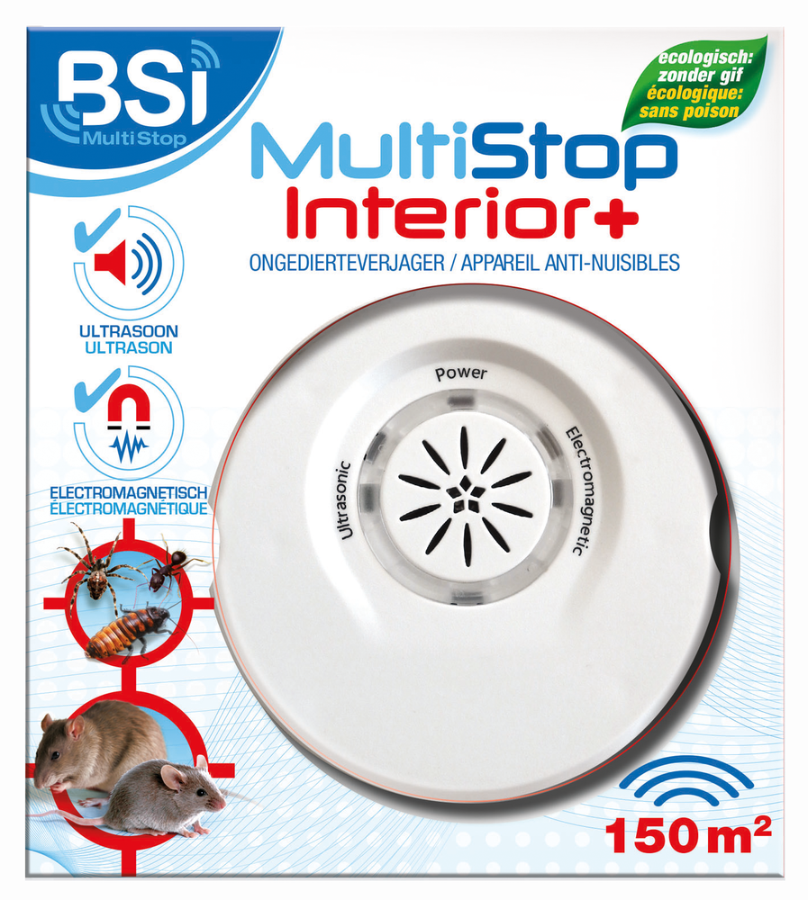 Appareil répulsif électronique MultiStop Intérior+ contre rongeurs et insectes