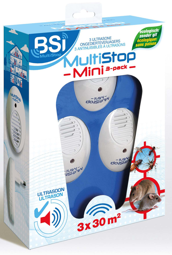 Lot de 3 appareils répulsifs anti-nuisible MultiStop Mini à ultrasons