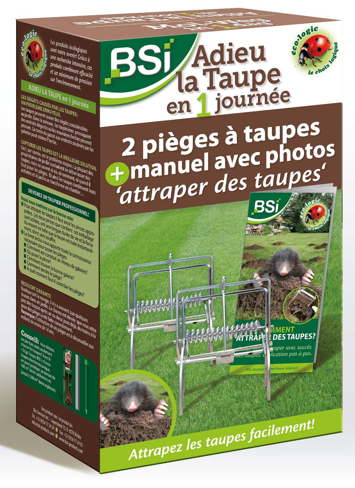 Lot de 2 pièges à taupes professionnels en acier Adieu la Taupe