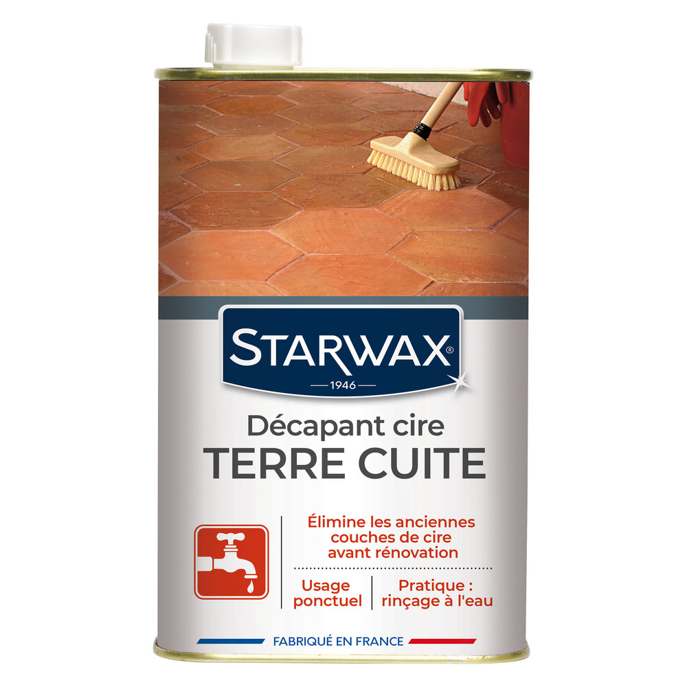 Produit d'entretien décapant cire 1L pour tomettes et terres cuites, pour la rénovation des sols