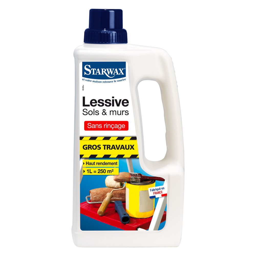 Flacon de lessive dégraissante puissante Sols et Murs Gros Travaux 1L