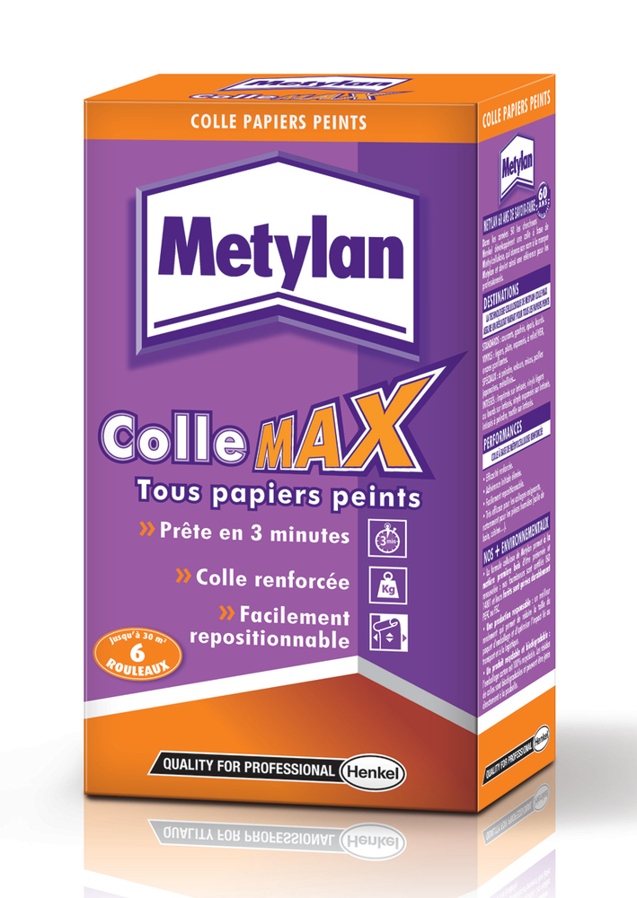 Colle Max blanche en sachet de 200g pour tous types de papiers peints, forte adhérence