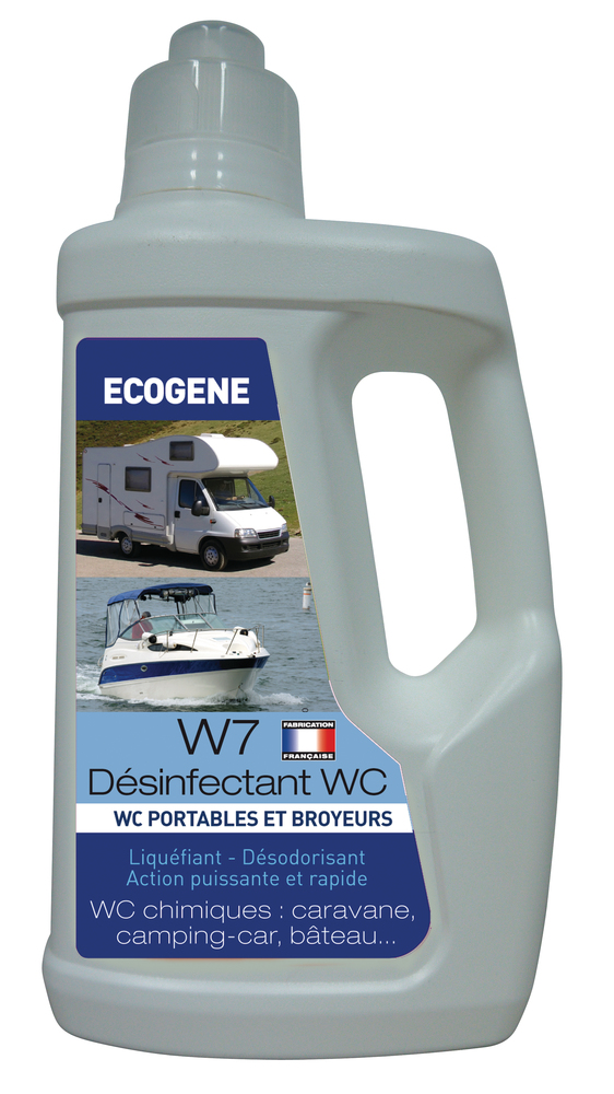 W7 Désinfectant WC Portable et Broyeur, liquéfiant chimique 1L pour l'entretien des toilettes et fosses septiques