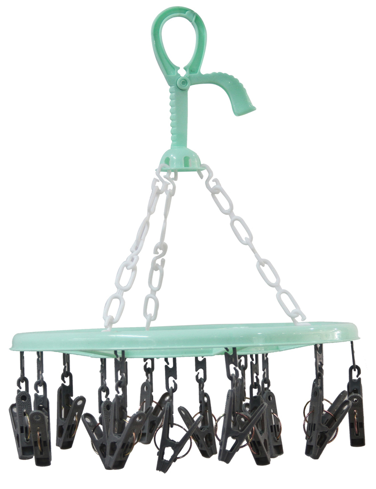 Tourniquet de séchage rond Ø33 cm avec 16 pinces pour petits linges