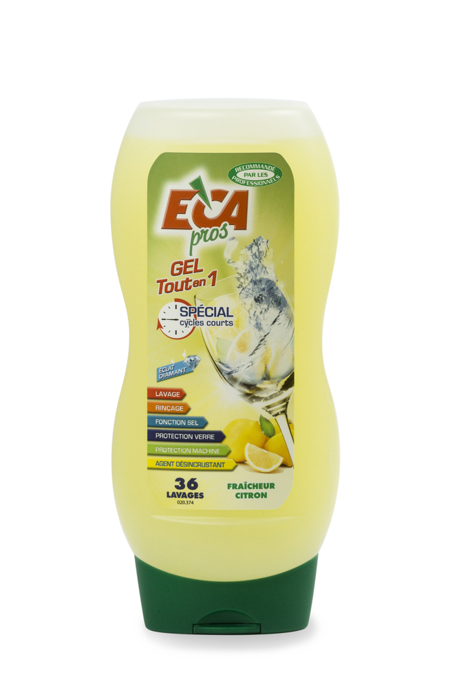 Flacon de gel vaisselle Tout en 1 Spécial Cycle Court 720 ml pour lave-vaisselle