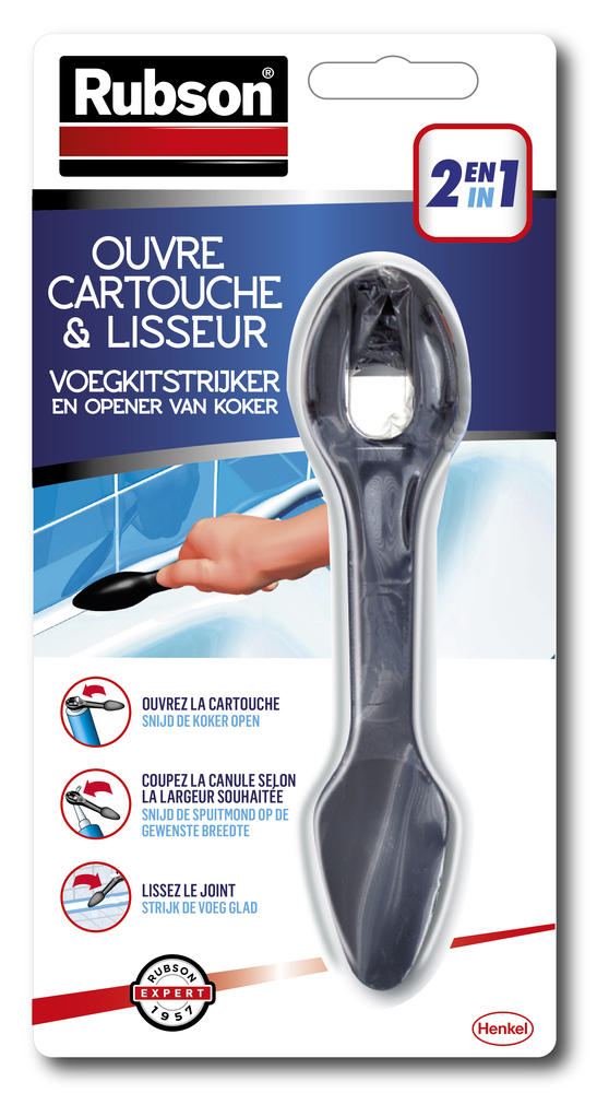 Outil multifonction Easy Service Cutter et Lisseur pour retirer les anciens joints et appliquer proprement les nouveaux mastics d'étanchéité.