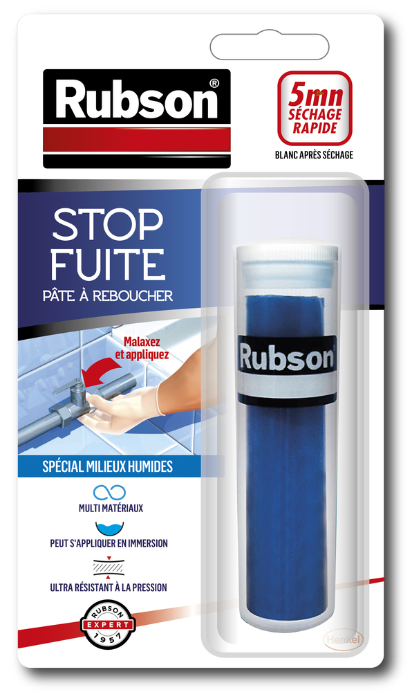 Pâte à reboucher Stop Fuite Easy Service blanche 64g pour réparations étanches et rebouchage rapide