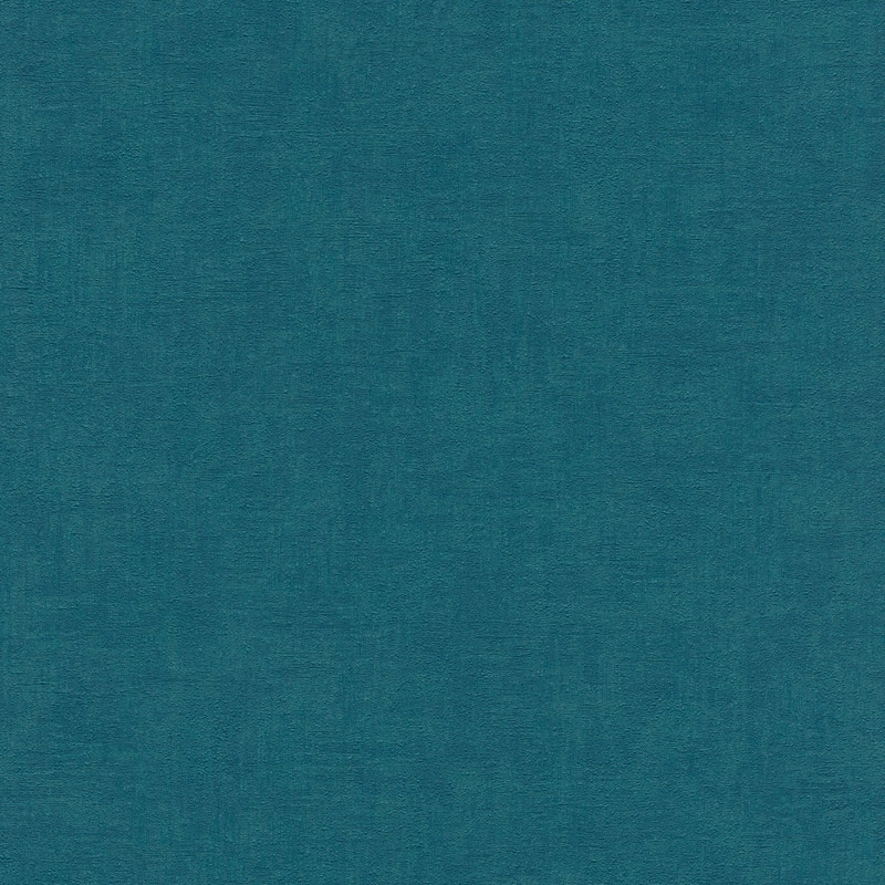 Papier peint vinyle grainé sur intissé uni béton mat turquoise, facile à poser et résistant
