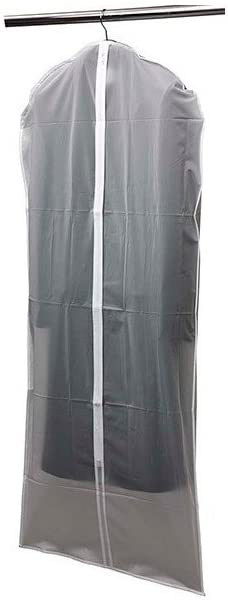 Housse de vêtement longue et transparente de 61 x 137 cm avec fermeture éclair, protégeant costumes et robes de la poussière.