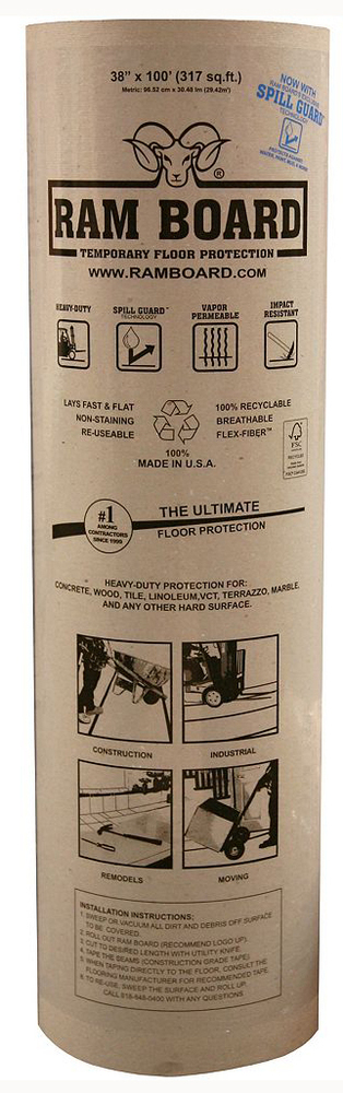 Bâche de protection de surfaces Ram Board 30m² en rouleau pour chantier