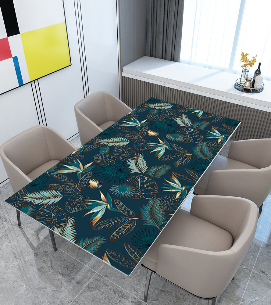 Nappe Cristal imprimée Vahina transparente 140 cm x 20 m