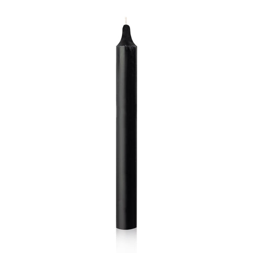 Bougie cylindrique noire teintée masse de 21mm de diamètre et 200mm de hauteur pour chandelier