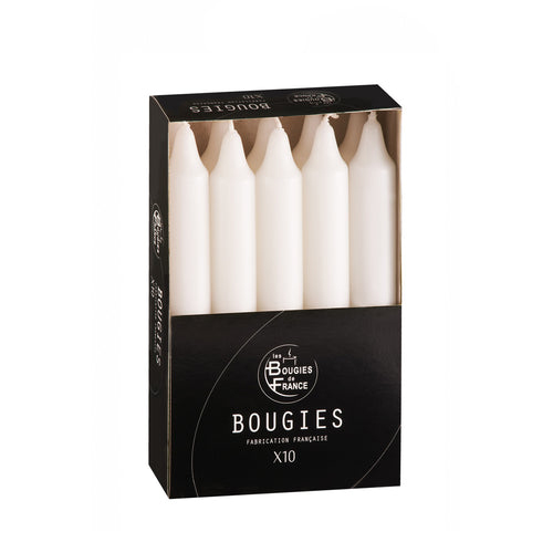Bougies ménage blanches Ø20/165mm lot de 10 en paraffine pour la maison