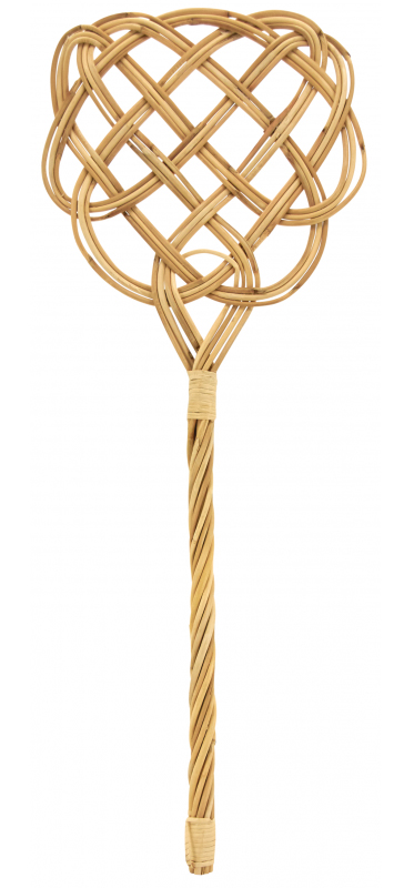 Battoir à Tapis en Rotin naturel de 70 cm pour dépoussiérer les tapis et paillassons