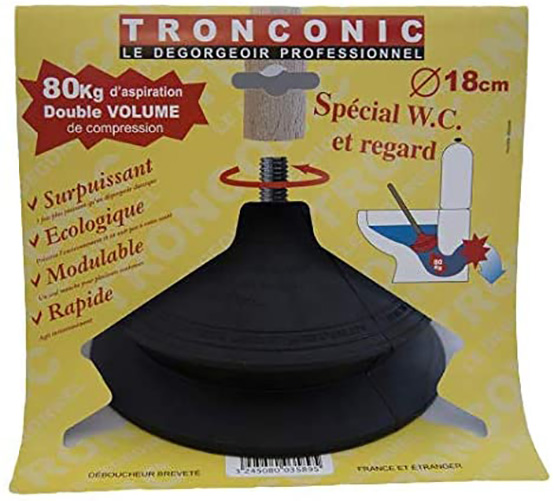 Ventouse Dégorgeoir Tronconic Caoutchouc Noir