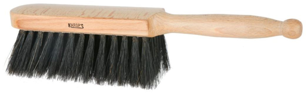 Balayette droite en bois ciré à soies noires pour un nettoyage précis