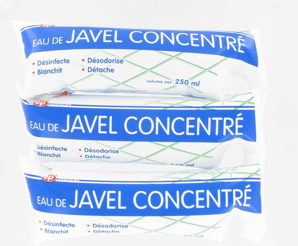 Lot de 3 flacons de Javel Concentrée 4.8% 250 ml pour une désinfection puissante
