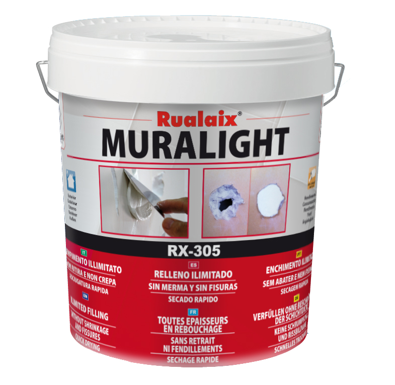 Enduit de préparation RX-305 Muralight blanc en pot de 4L pour murs extérieurs, résistant aux intempéries