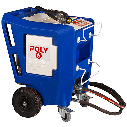 Système de projection HVLP Polymair 6 pour enduits, machine professionnelle et portable avec pistolet applicateur pour travaux de bâtiment.