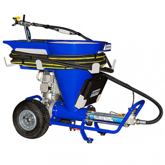 Machine à projeter professionnelle JETPRO 100 complète sur roues, pour enduits et mortiers de façade.