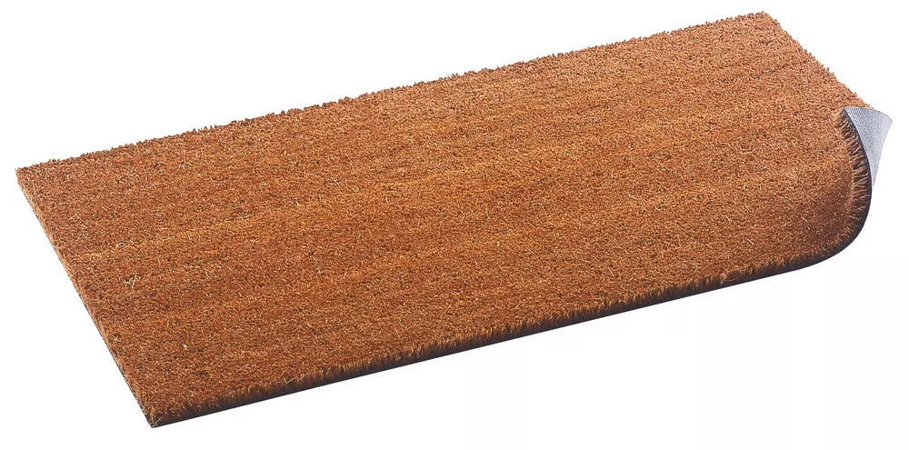 Tapis coco uni écru de 17 mm, résistant et naturel