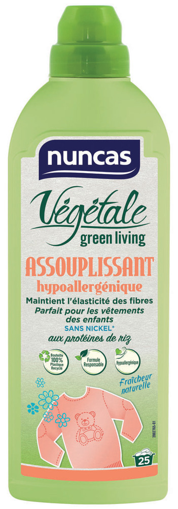 Flacon d'assouplissant Végétale Tissus Délicats 750 ml pour un linge doux