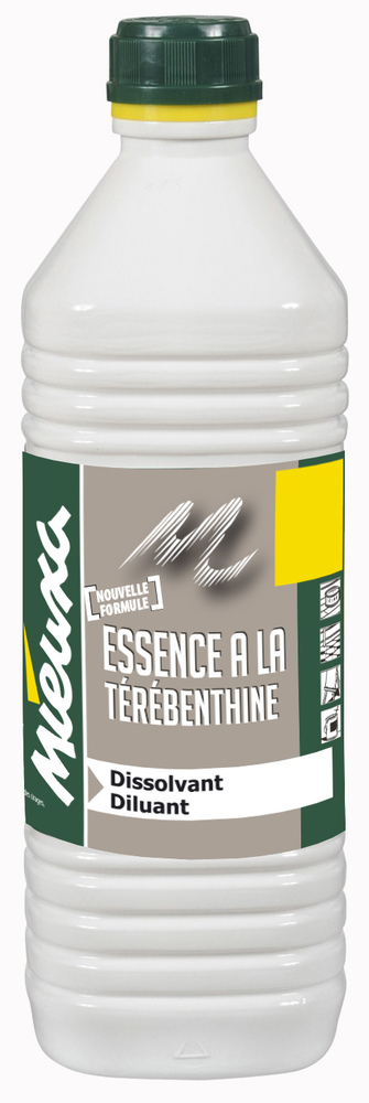 Essence à la Térébenthine Nouvelle Formule 1L, solvant décapant et diluant pour bricolage.
