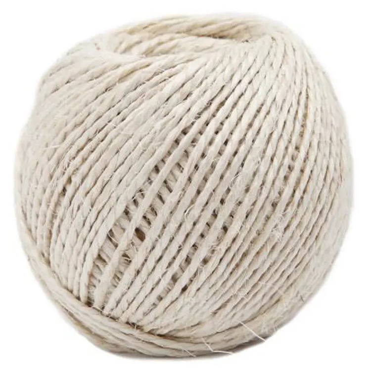 Pelote de ficelle sisal naturelle 0.6/2 de 250g sous film, biodégradable pour le jardinage