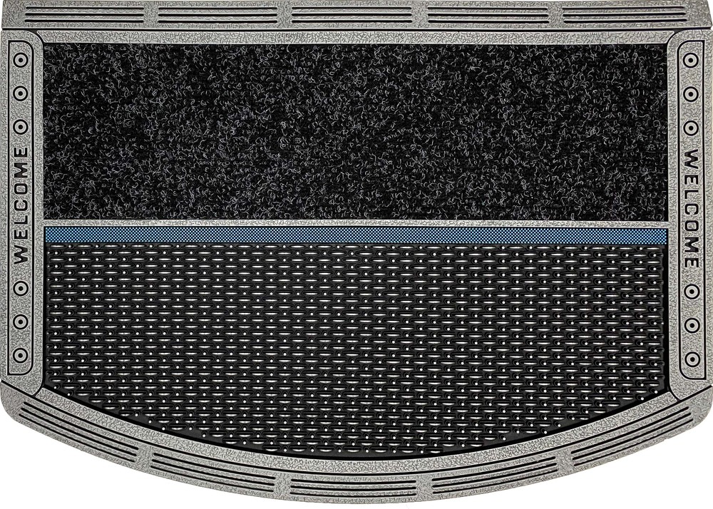 Tapis gratte-pieds extérieur Dual Clean demi-rond anti-salissures 47 x 65 cm