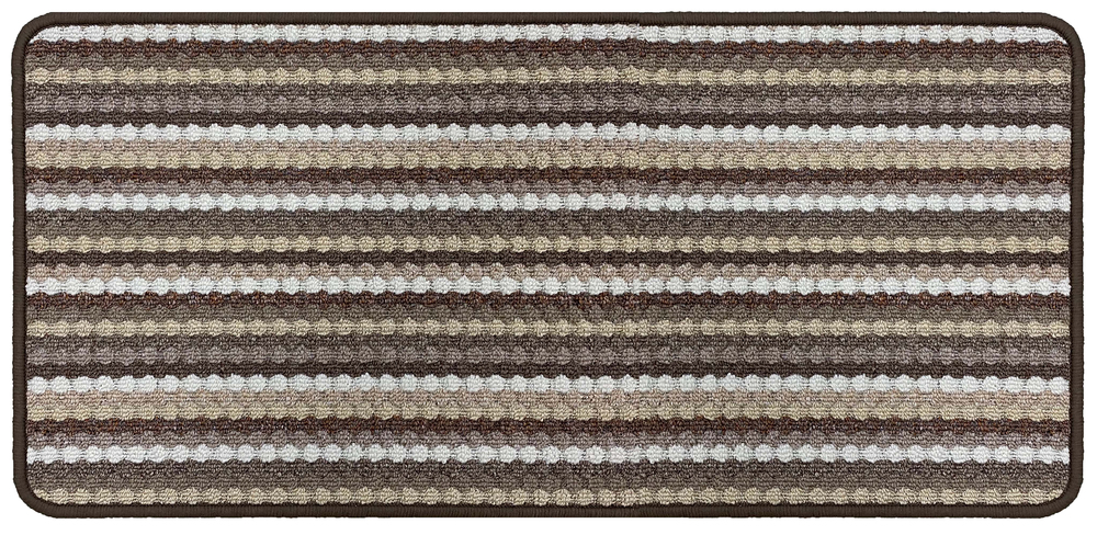 Tapis aiguilleté multi-usages Multi Stripes beige et marron 66 x 120 cm, résistant et facile d'entretien