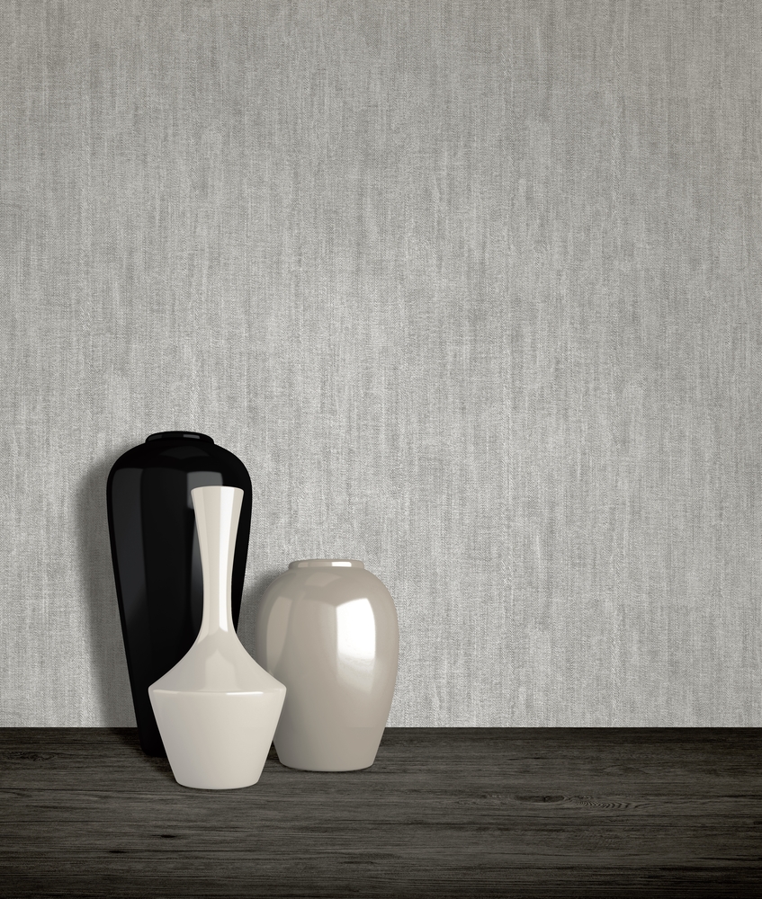 575339 Papier Peint Vinyle Grainé sur Intissé Textile Gris