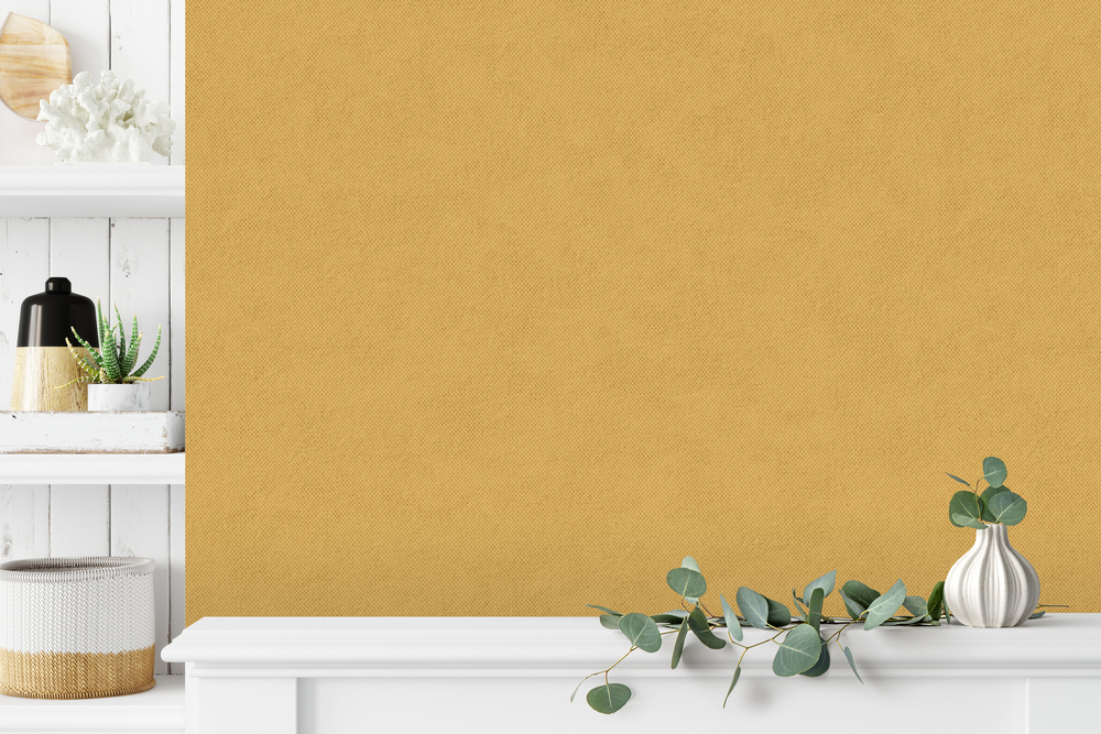 A58212 Papier Peint Vinyle Grainé sur Intissé Toile Jaune