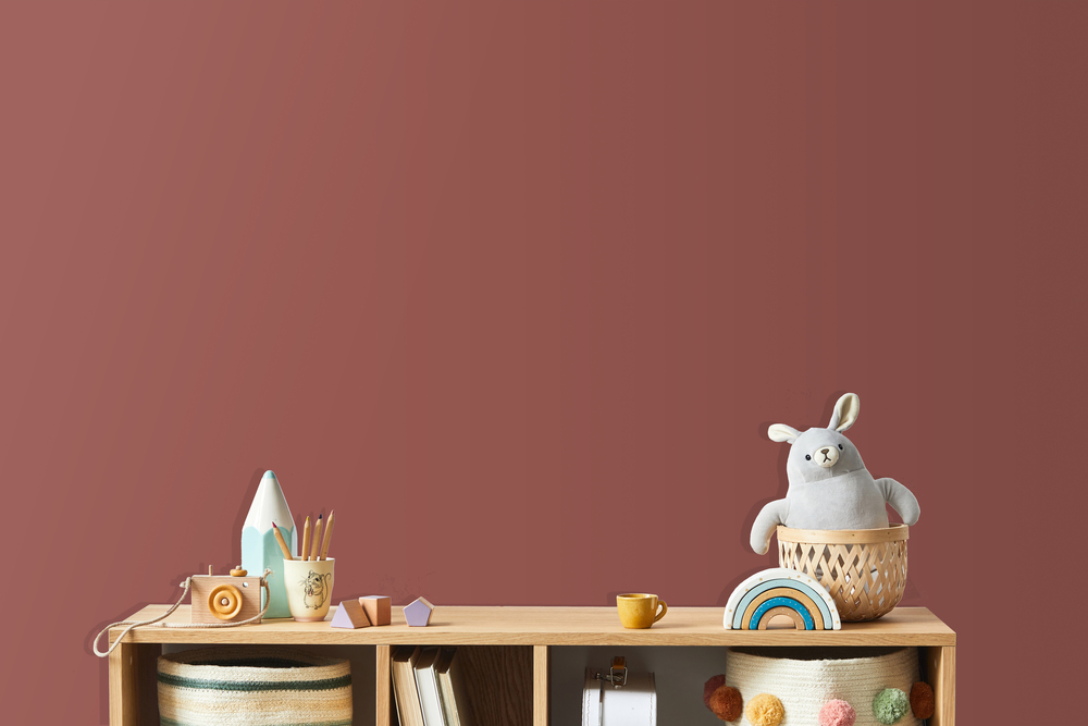 AB000118 Papier Peint Vinyle Grainé sur Intissé Uni Mat Terracotta