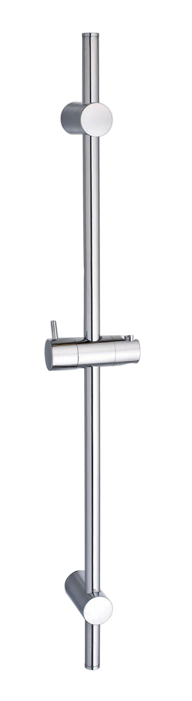 Barre de douche de rénovation chromée Ø18 mm avec support coulissant et fixations en cavalier