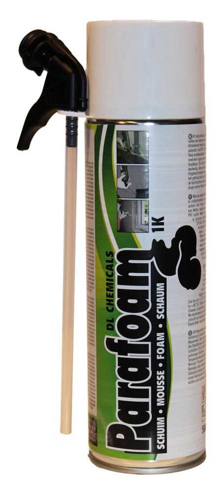 Mousse de polyuréthane Parafoam 500 ml avec gants pour étanchéité et isolation