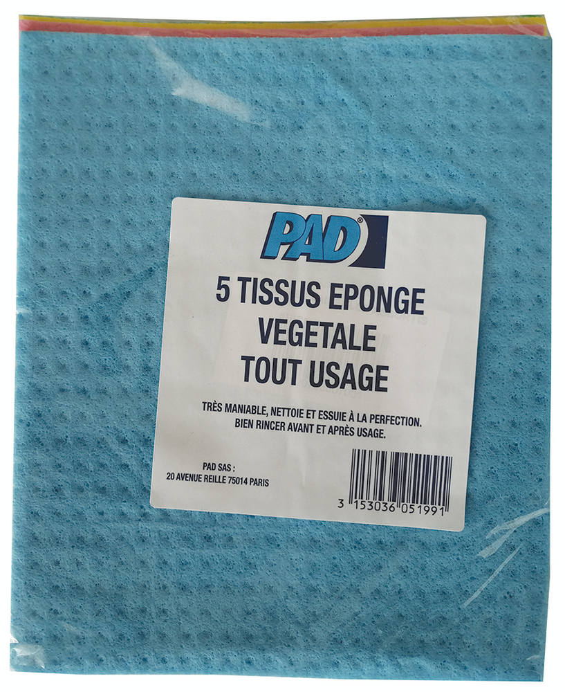 Lot de 5 éponges de vaisselle carrées ultra-absorbantes 18 x 20 cm